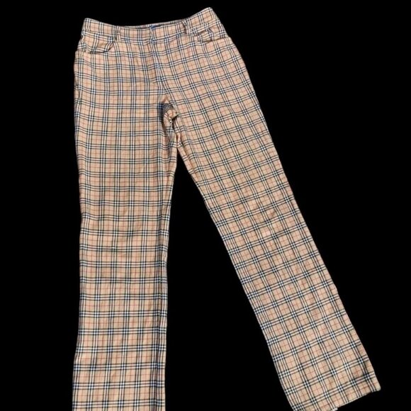 Vintage Burberrys of London Blue Label Nova Check Plaid Pants Women's Size 36 M - Picture 7 of 9